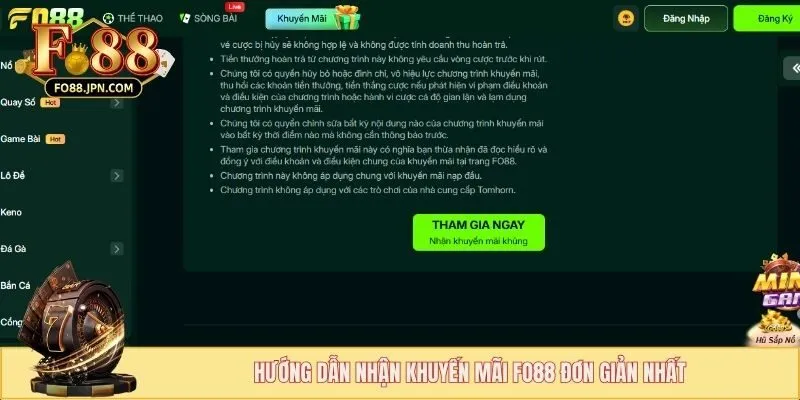 Hướng dẫn nhận khuyến mãi FO88 đơn giản nhất